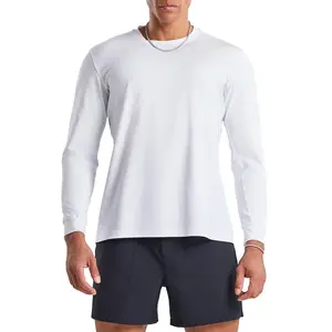 Ouber Men's Long Sleeve Running Shirts Gym Workout Shirts Athletic T-Shirt Activewear Exercise Sports Tees