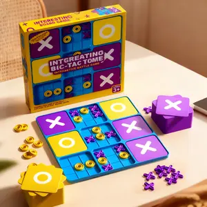 Creative Tic Tac Toe Puzzle Toy, Parent-Child Interactive Logic Training Board Game, 3+ Years Children Strategy Game, Fun Family Gathering Toy, Board Family Games, Board Game Blocks
