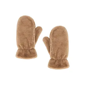 Hat Attack Faux Fur Mitten in Taupe