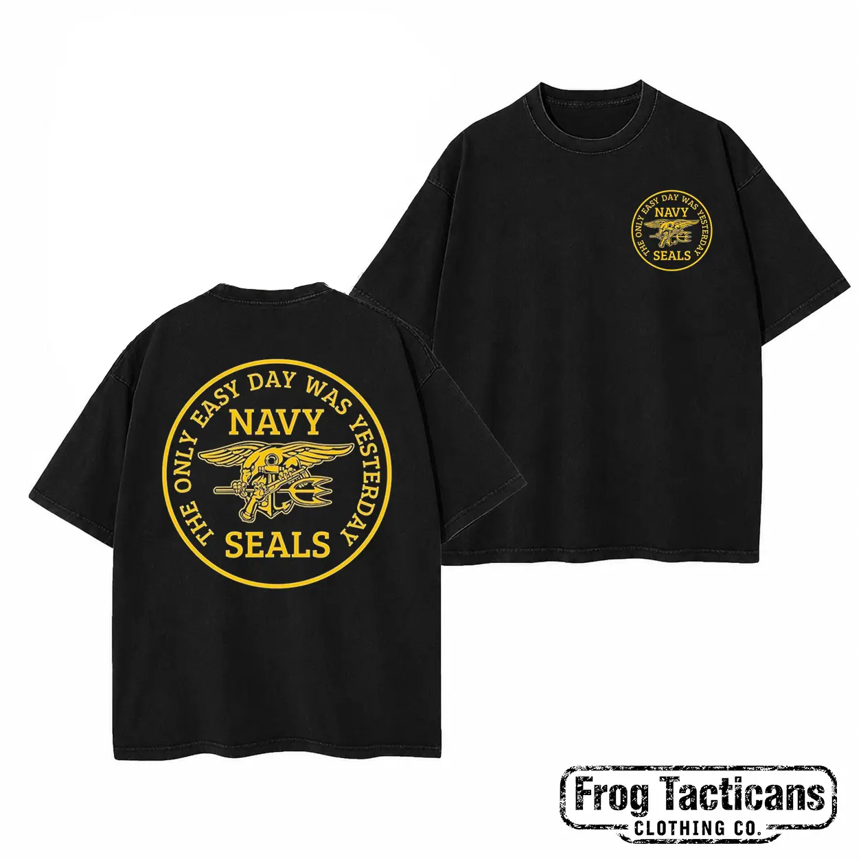 Navy SEALS T Shirt The Only Easy Day Was Yesterday Graphic Tee Retro Tactical Special Forces Men