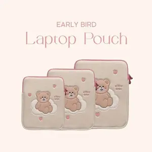 Bear Pattern Cute Laptop Sleeve Case Bag 11 13 13.3 14 15.6 16 Inch for Macbook Laptop and Tablet Pouch