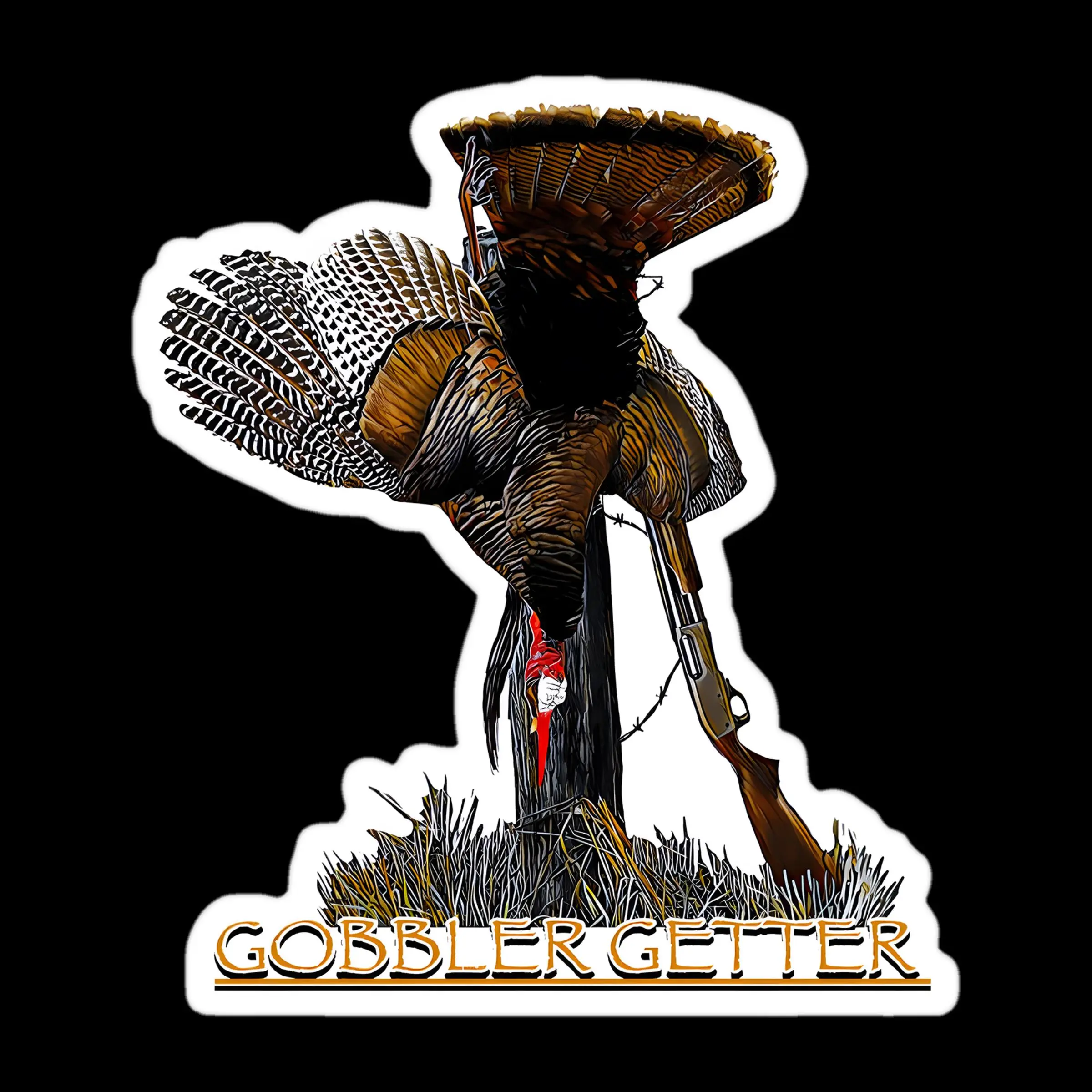 Gobbler Getter Wild Turkey Hunting Sticker,  Vinyl Sticker For Laptop Notebook Phone,  Waterproof