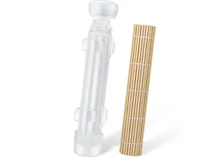 Sushi Making Kit, Upgraded 11.8 Inches Sushi Roller, Sushi Rolling Mat Sushi Maker Sushi Kit, Sushi Bazooka Easy Made Sushi Translucent white