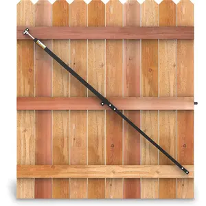 Telescopic Gate Brace - Wood Privacy Fence Anti Sag Gate Kit - Gate Hardware for Outdoor Wooden Fence Gates, Patented USA Made Black Adjustable Brace (40" - 74")