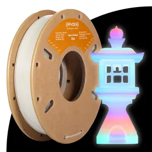 ERYONE Glow in The Dark Filament PLA|PLA-Silk Twist Color Rainbow 1.75mm +/-0.03mm, 250g Pack/Spool   Easy Printing  DIY 3D Printing