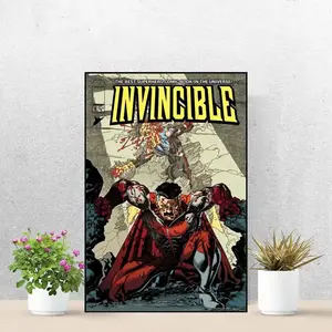 [Unframe] Invincible Comic Poster, Omni-Man Superhero Battle Wall Art, Comic Book Poster for Room Decor, Gift For Fans