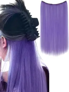 20inch Straight Synthetic Clip-In Hair Extensions 1 piece with 4 clips Natural-looking dyed hair extensions Heat-resistant synthetic fiber Straight hair extensions Clip-in hair extensions Halloween, Everyday Wear Synthetic Soft Hairpieces