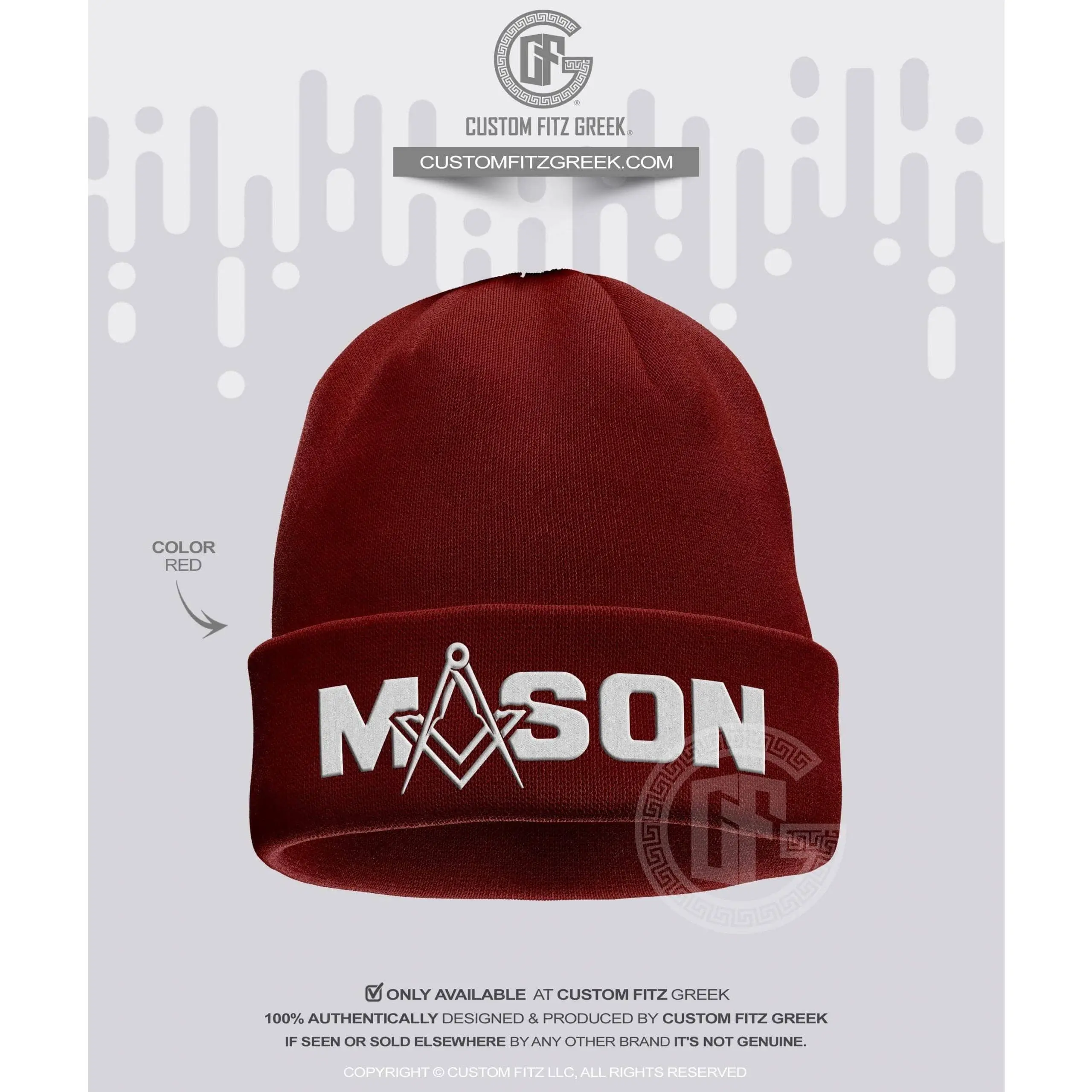 Masonic Mason - Freemason - Embroidered Beanie - Skull Cap
