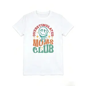 Overstimulated Moms Club Tshirt, Funny Mom T-shirt, Trendy Mothers Day Shirt, Gift For Mama, Mama Tee Top Womenswear Summer Comfort