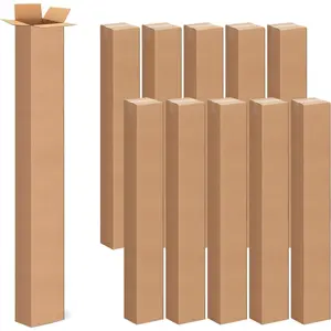 4x4x36 Inch Tall Corrugated Cardboard Boxes 10 Pack, 4"L x 4"W x 36"H Shipping Boxes - Shipping, Moving, Packaging, Mailing, Box for Home or Business