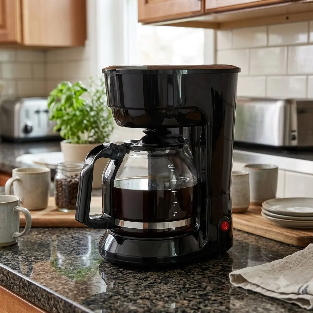 Mainstays 12 Cup Coffee Maker Black 1.8L Glass Carafe Drip Brewer Keep Warm