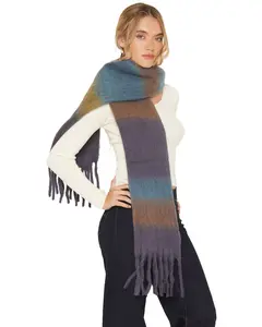 Shyanne Women's Fable Oversized Wool Blend Scarf - Safa25cw12-Bl