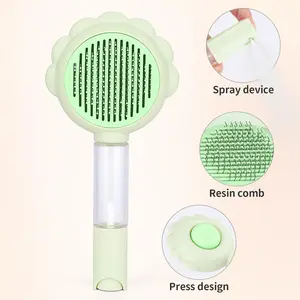 Cat brush Upgraded Spray with One-Click Hair Release – Self-Cleaning Pet Grooming Comb for Indoor Cats and Dogs, Removes Loose & Tangled Fur Easily