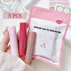 3-Piece Moisturizing Hydrating Lip Care Lipstick Set, Long-Lasting Color, Glossy, Enhances Lip Line, Versatile Lipstick for Girls, Perfect Makeup Essential