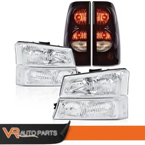 Bolt-On OE Fitment Car Lights Kit Fit For 03-06 Chevy Silverado Corner Headlight Signal Bumper Lamp & Tail Light