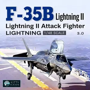 Kitty Hawk 80102 1/48 F-35b Lighting Ii 3.0 Version, Detailed Aircraft Model Kit, Perfect for Collectors & Enthusiasts, High-Quality Craftsmanship