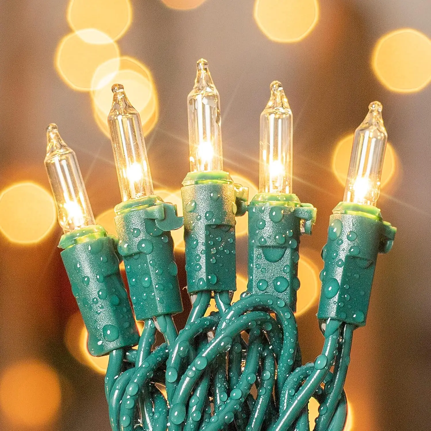 White Christmas Lights,13FT 50 Count String Lights with Green Wire | Connectable Clear Christmas Lights Plug In, Incandescent Bulb Mini Lights For Tree, Garland, Indoor&Outdoor, Holiday Decor