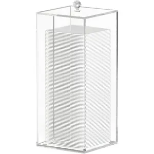 Clean Pad Storage Box for ,  Pad Dispenser, Square Rounds  Pad Holder (Pad Not Included) - Vertical with Lid