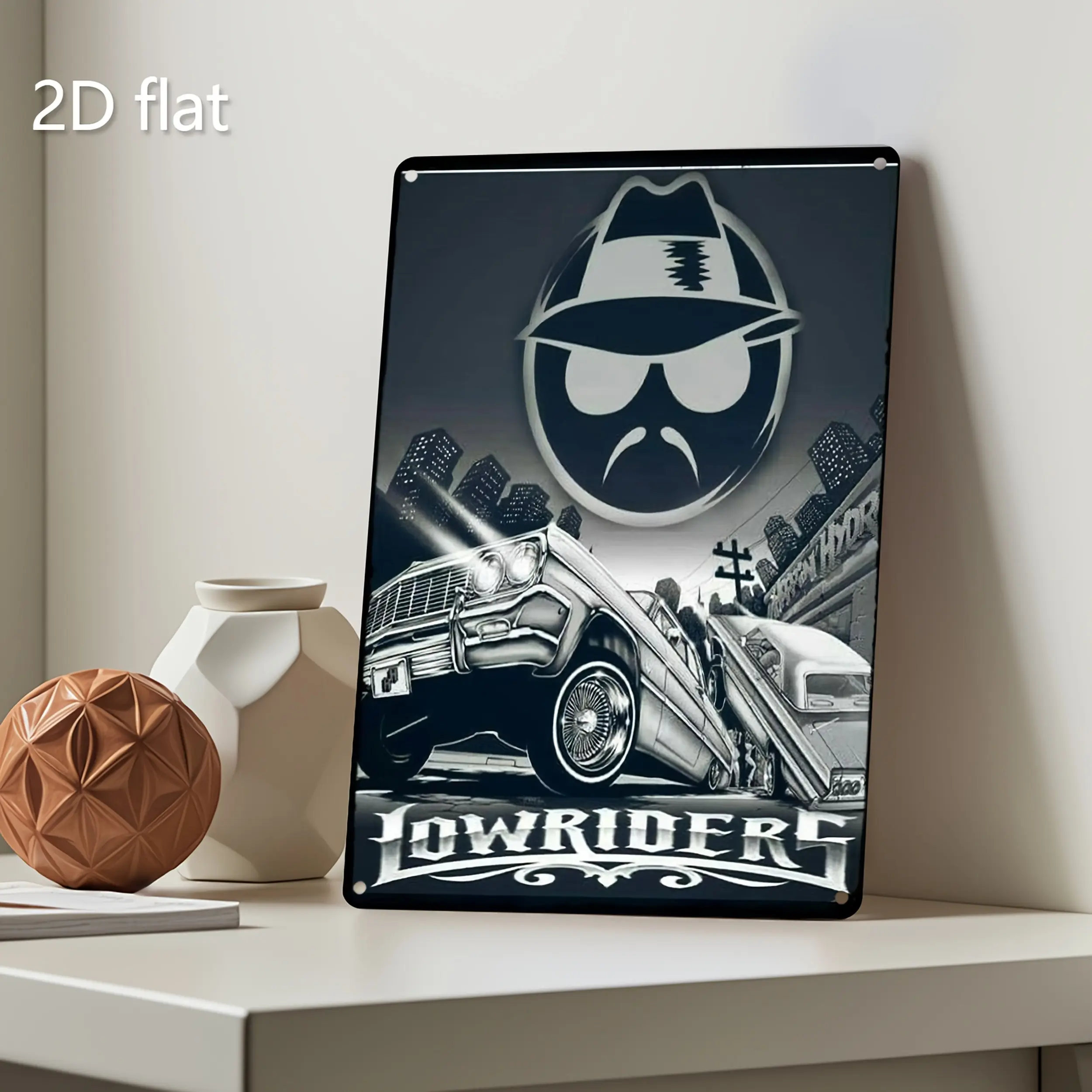 [Aluminum plate signboard]Signboard 2D Flat, 1Pc, 2D Flat, Aluminum Painting, Urban Lowrider, Metal Plaque, Wall Hanging Decoration, Pre- Drilled, Weather-Resistant Process, Room Decor, Garden Decoration, Bar, Garage, Interior Decoration, Outdoor Signboar