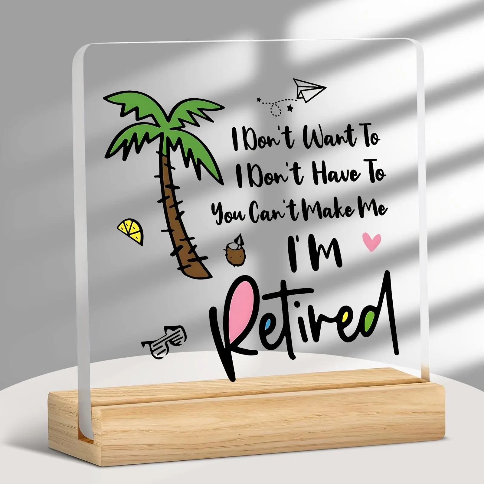 Retirement Gift, Acrylic Desktop Ornament, Acrylic Desktop Sign, Retirement Gift for Women and Men Employees, Housewarming Gift, Holiday Gift, Decor, Acrylic Plaque Decor, Home Office Decoration