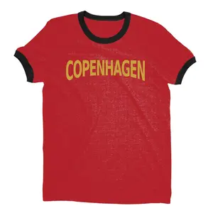 NYC Factory Men's Retro Copenhagen Ringer Tee Red