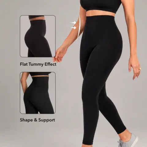 Shapermint High Waisted Leggings for Women Tummy Control, Medium Compression, Shaping Leggings, Non See-Through Yoga Pants, No-Roll Waistband, Workout & Everyday, S-4XL