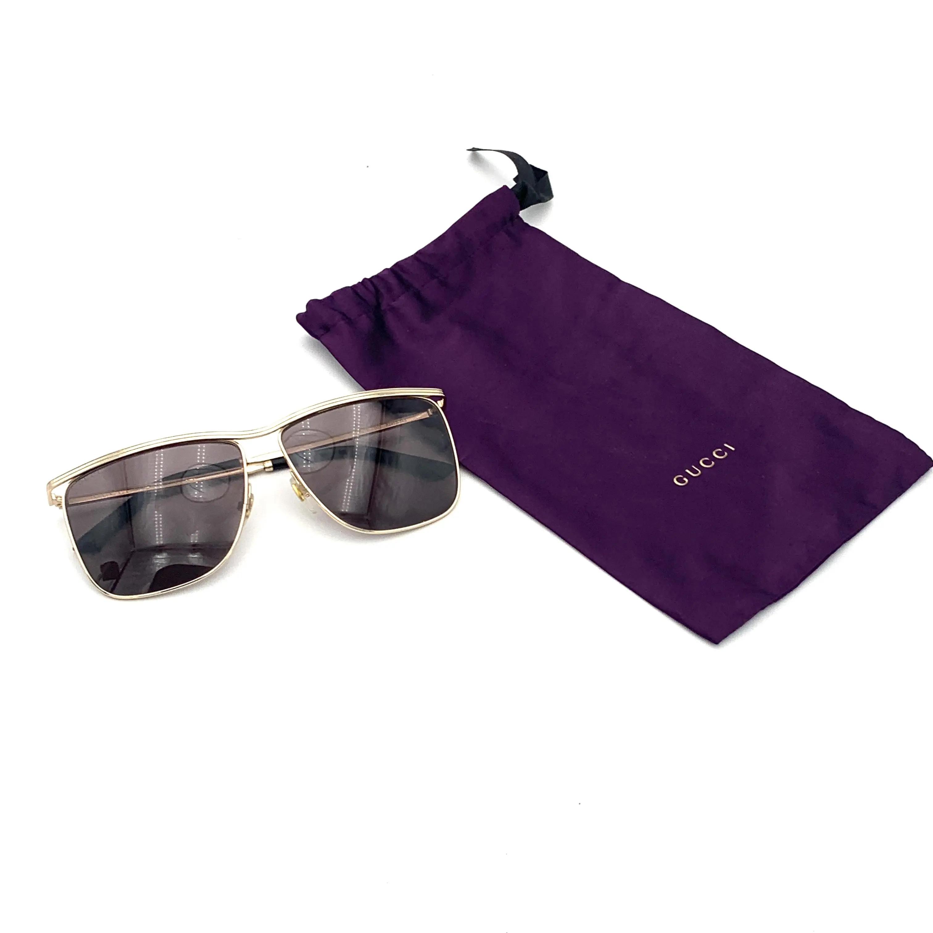 Pre-owned Square Sunglasses GG0821S Acetate Brown W/Dust bag #4700