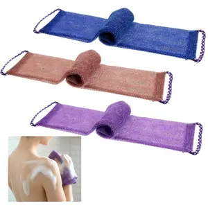 3PCS African Exfoliating Net: Say Goodbye to Dead Skin & Back Acne,Shower Loofah for Body Exfoliation (Blue Purple Coffee)