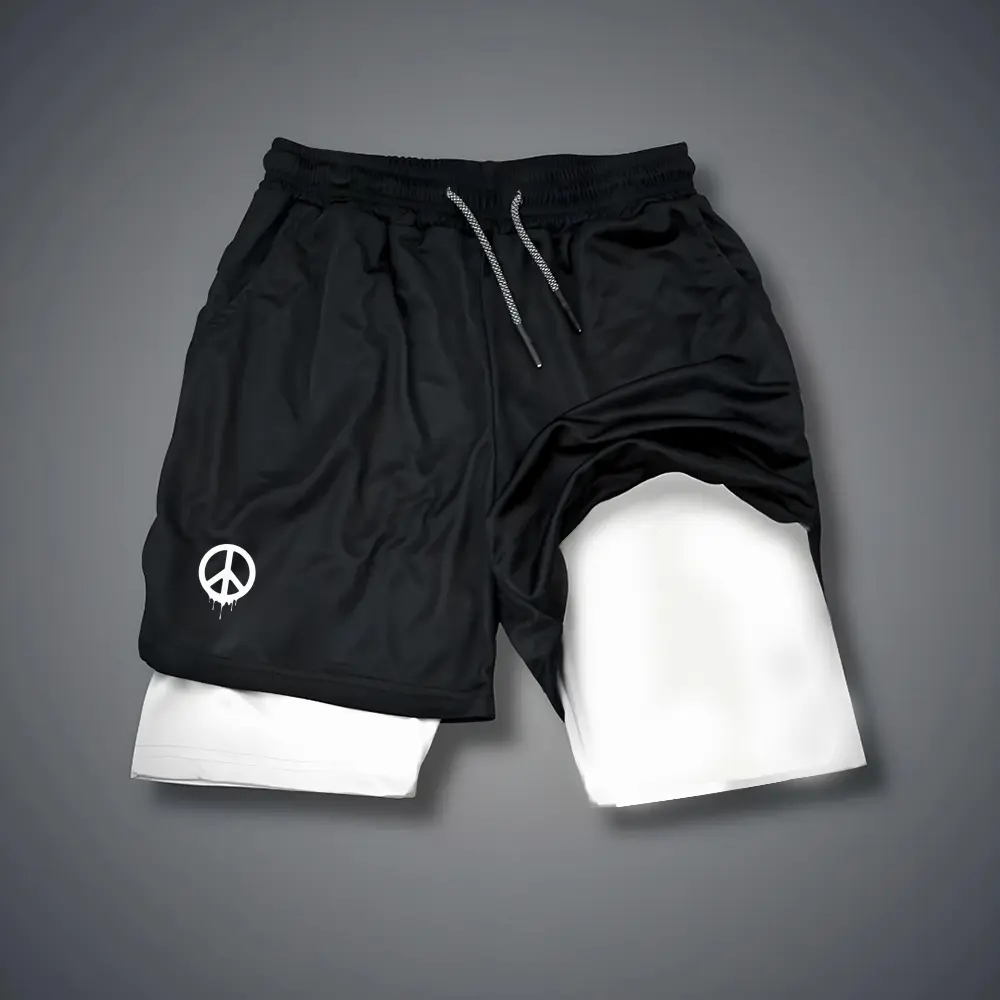 Premium Double-Layer Sports Shorts for Men - Black Camo Graphic Shorts with Elastic Inner Layer & Breathable Mesh Outer Layer - Perfect for Running Gym Beach Days - Anime Style & Quick-Drying Polyester - Available in S to 5XL men shorts