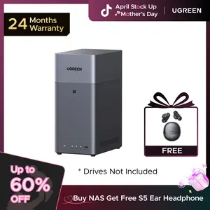UGREEN NAS DH2300 2-Bay Desktop NASync, Support Capacity 64TB (Diskless), Remote Access, AI Photo Album, Beginner Friendly System, 4GB RAM on Board,1GbE, 4K HDMI, Network Attached Storage(Diskless),tiktokshopstockup,mothersdaygift
