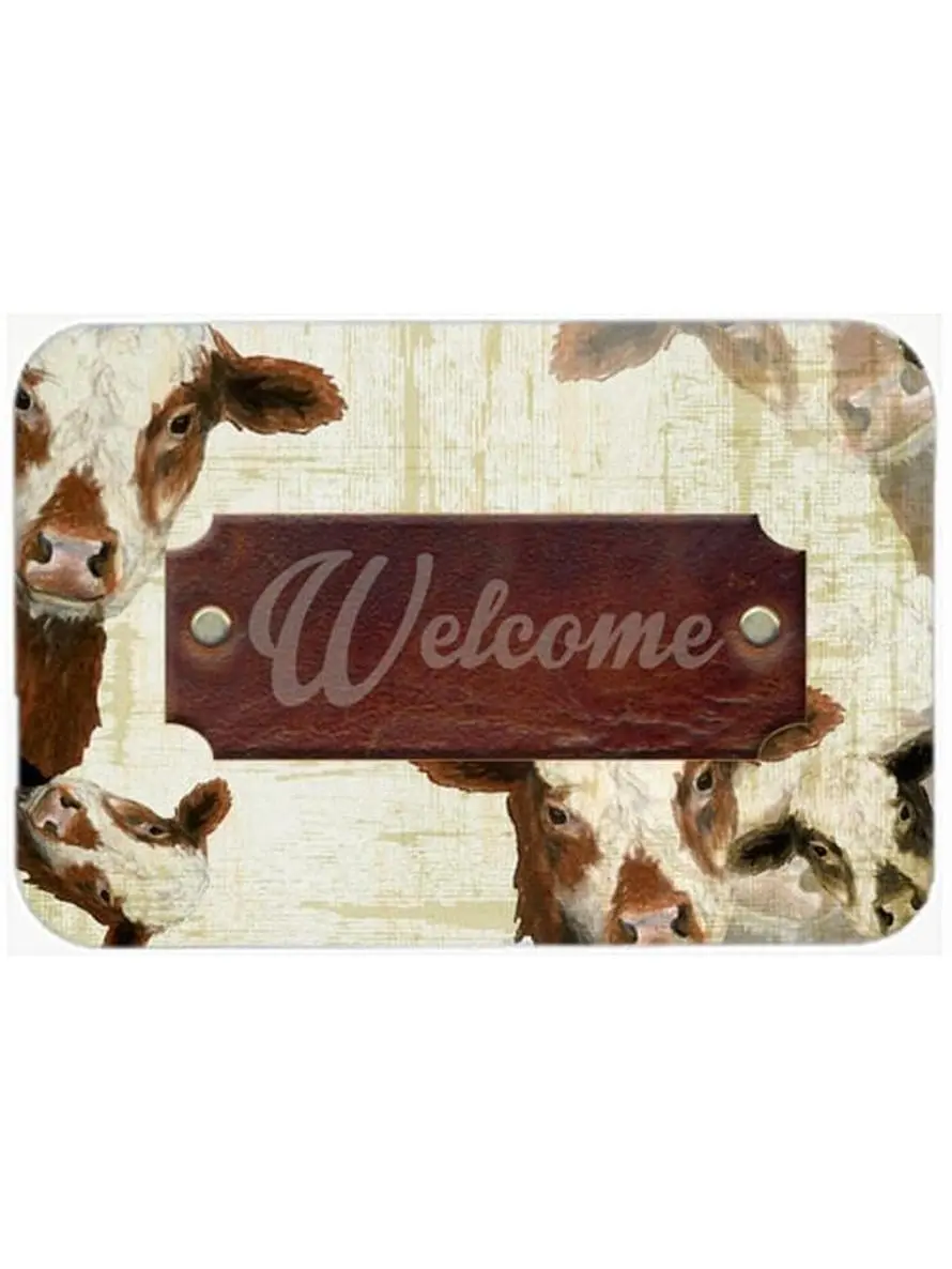 Welcome Cow Glass Cutting Board - Large