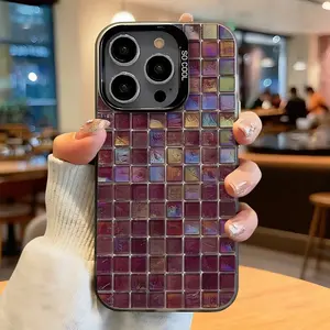 Luxurious Multicolor Mosaic Print Anti-Drop Phone Case for iPhone 17/16/15/14/13/12/11 Plus Pro Max Air Mini 16 E, Perfect Gift