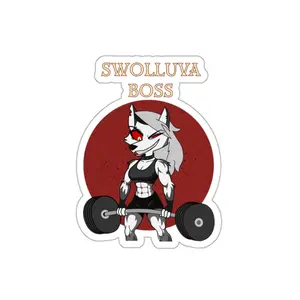 Loona Swolluva Boss Parody, Deadlifting Sticker, Helluva Boss Fan Sticker, Die-Cut Stickers