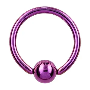 Fifth Cue Titanium IP Bead Ring | 20G | 18G | Surgical Grade Steel | Captive Colored Design