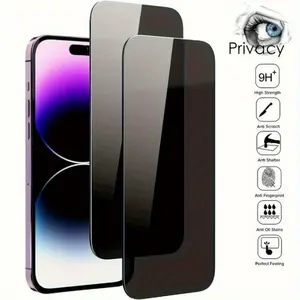 Premium Black Tempered Glass Privacy Protective Screen Protector for iPhone 16, 15, 14, 13, 12, & 11 Pro Max Cellphone, Smartphone, Easy Install, High-Quality Accessories, Protection