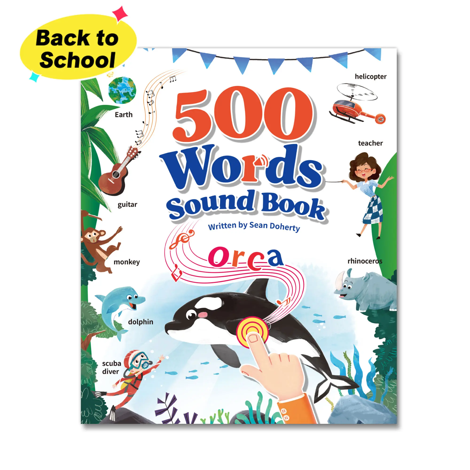 Back To School Timetome English Interactive Sound Book Learning Tool for Kids 1-6, Screen-Free Early Language Learning Toy with 500 Words & 22 Themes, Travel-Ready Fun Gifts & Gift Ideas for Kids Toddlers, Screen‑Free Learning