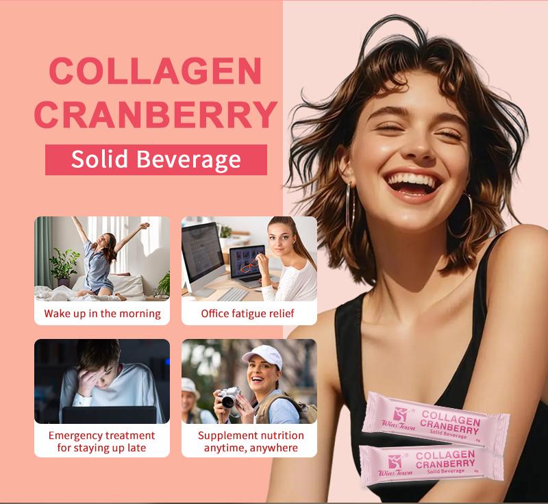 WINS TOWN Collagen Peptides Powder, with Prebiotics & Cranberry Extract -Hydrolyzed Collagen Peptides Support Hair, Skin, Nail, Bone & Digestive Health, Grass Fed, Non-GMO, for Women & Men