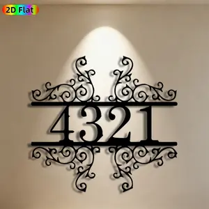 1pc Scrollwork & Number 4321 Metal Wall Art, Vintage Scrollwork Statue Mural, Ideal Gift for New Year, Christmas, Home Decor Enthusiasts,  Metal Wall Decor Wall Sculptures, Perfect for Indoor Wall & Outdoor Fence, Unique Year-Round Home Decor