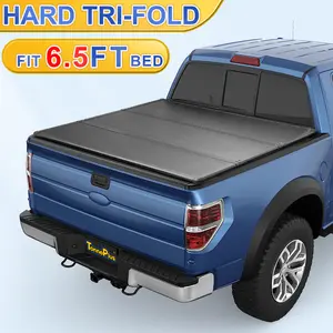 TonnePlus FRP Hard Tri-Fold Truck Bed Tonneau Cover Compatible with 2004-2014 Ford F-150 & 2006-2014 Mark LT ; Lightning | 6.5FT (78.8") Bed |