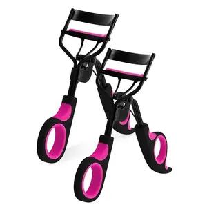 2Sets Professional Eyelash Curler with Silicone Pads Portable Pain-Free Design Ergonomic Grip for All Eye Shapes Travel-Friendly Mirror Finish Stainless Steel Spring-Loaded Comfortable Curling No-Pinch Technology Replaceable Pads Long-Lasting Lift