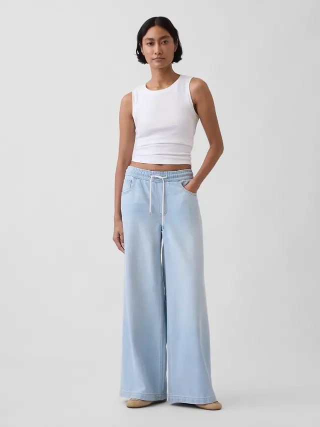 Gap Women's Mid Rise UltraSoft Easy Baggy Jeans