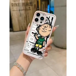1-piece Charlie Brown Big Snoopy Pattern Macaron Pink Magnetic Phone Case for iPhone 11/17 Pro Max, Compatible with Galaxy S25/S24/S23 Ultra. A perfect gift for birthdays, Valentine's Day, or for couples.
