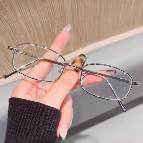 Japanese Style Eyeglasses Frame, Long Narrow Rectangular Flat Lenses, Fashionable Unisex Design, Perfect for Daily Wear, Classic Rectangle Frame, Stylish Trendy Eyewear, Trendy Casual Eyeglasses, Rectangle Frames Eyeglasses