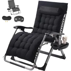 VEVOR Zero Gravity Chair, 26 inch Zero Gravity Recliner Lounge Chair for Indoor and Outdoor, Adjustable Anti Gravity Chair with Cushion, Headrest, Footrest, and Cupholder, 500 lbs, GrayVEVOR Super Brand Day