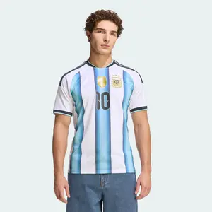 2026 Argentina Home Blue  White No. 10 Messi Short-Sleeve Soccer Jersey