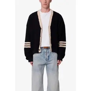 mnml Collegiate Cardigan Sweater - Black/Brown
