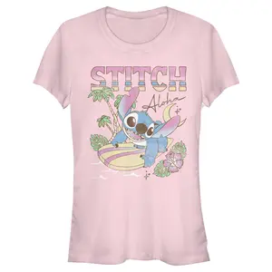 Junior's Lilo & Stitch Surfing Stitch T-Shirt