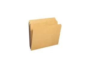 Smead 10710 Kraft File Folders, Straight Cut, Reinforced Top Tab, Letter, Brown, 100/Box