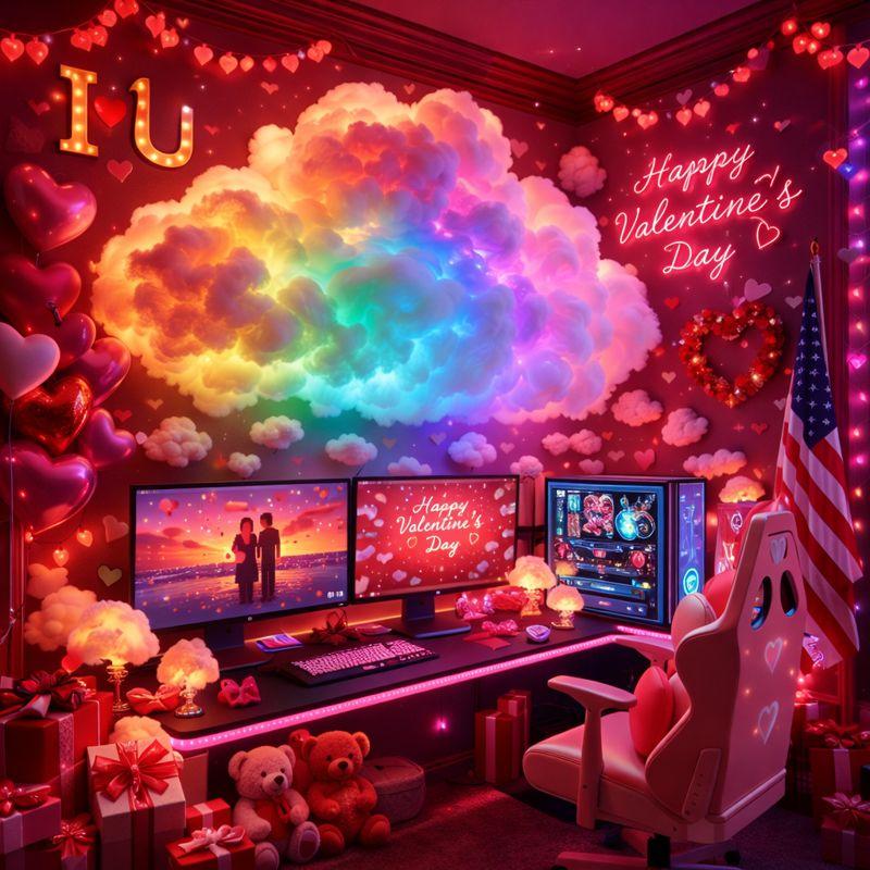 3D RGB LED Cloud Light with DIY Installation Multi-Color Lighting Lightning Effect & Music Rhythm Sync Perfect for Valentine’s Day Indoor Ambient Decor Includes a 5M RGB LED Strip Kit