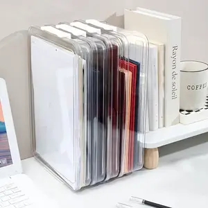 Plastic document storage box with transparent lid ideal for organizing exam papers and files Paper Organizers perfect for home and office use practical office organization accessory